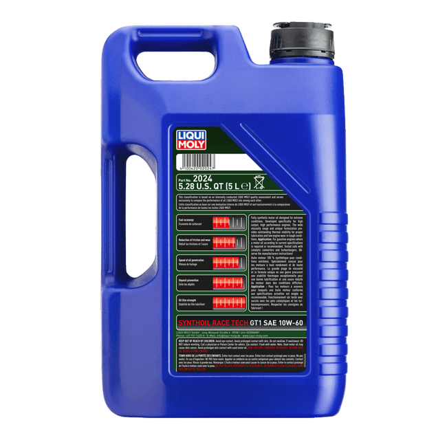 LIQUI MOLY SYNTHOIL RACE TECH GT1 10W60 - Aceite de Motor - Galón 5Lt.