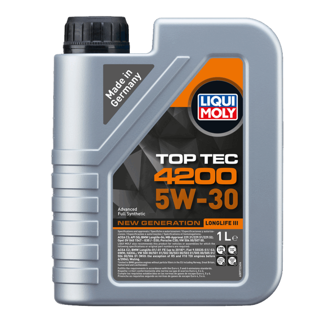 LIQUI MOLY 5W30 TOP TEC 4200 - Aceite de Motor antifricción - QT 1Lt.
