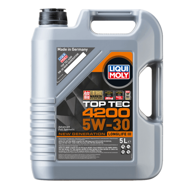 LIQUI MOLY 5W30 TOP TEC 4200 - Aceite de Motor antifricción - Galón 5Lt.